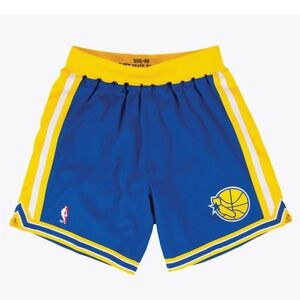 Men's Royal Golden State Warriors 1995/96 Road Authentic Mitchell & Ness Shorts